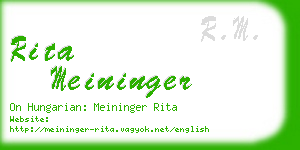 rita meininger business card